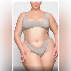 351. SKIMS Swim Glitter Monokini - Nickel